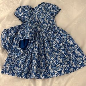 NWOT Ralph Lauren baby dress. blue floral. Bloopers included. 18 months